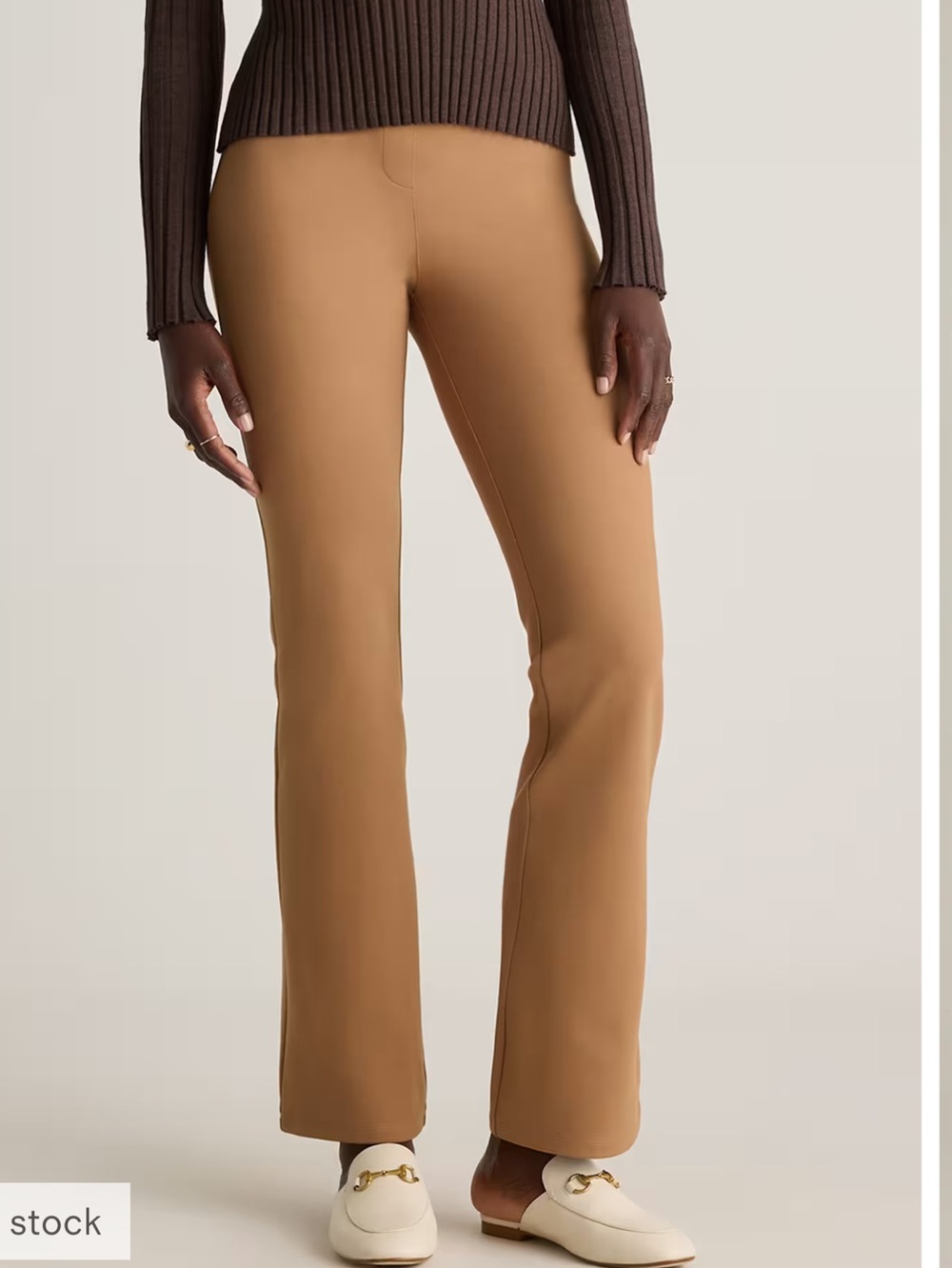 QUINCE Ultra-Stretch Ponte Bootcut Pants Tan Size S